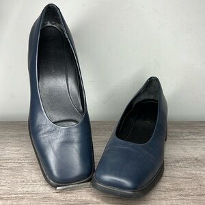 Navy Leather Rockport Block Heel Slip-on shoes size 8